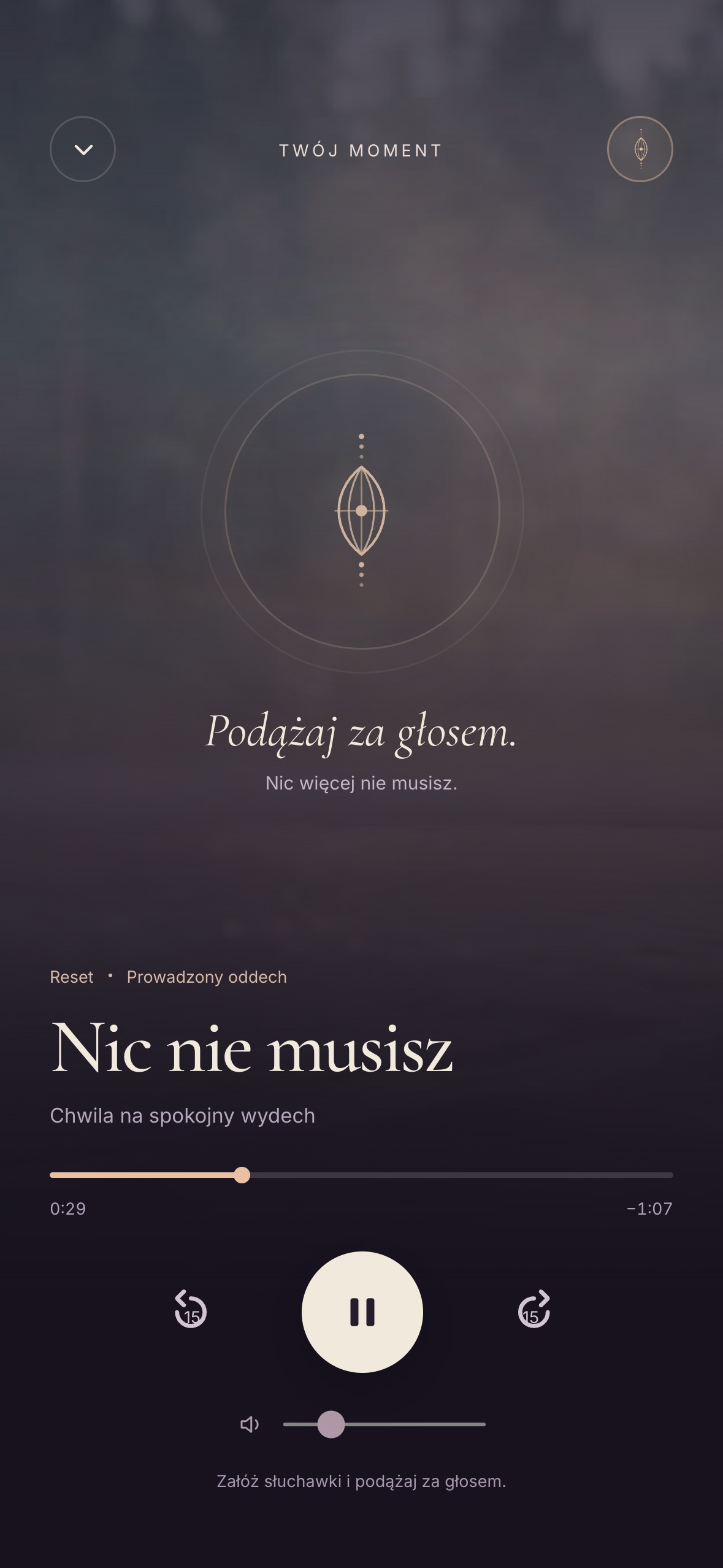 Ekran aplikacji Method: Pełne zanurzenie